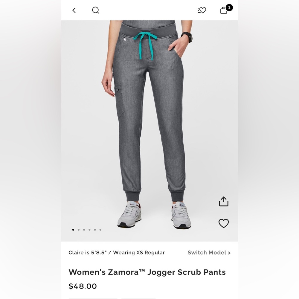 Figs scrubs graphite Zamora joggers size M